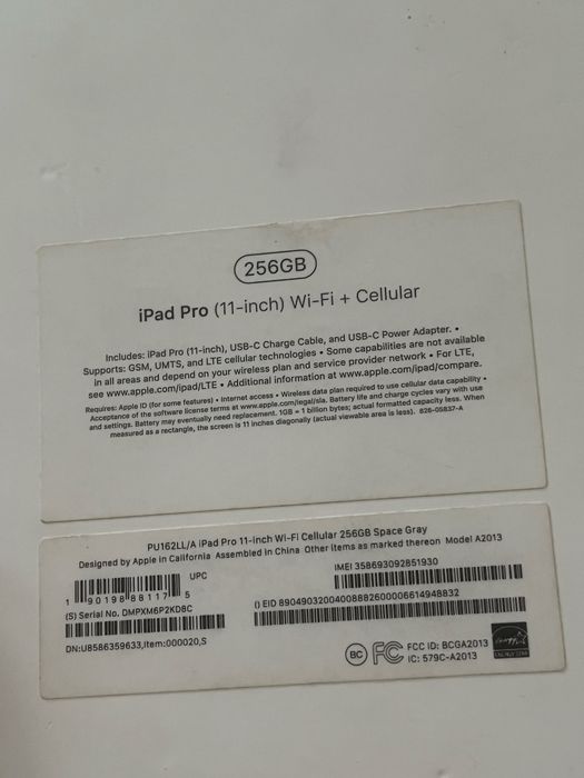 iPad Pro (11-inch) 256 gb.