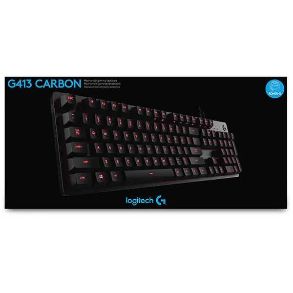 Tastatura Mecanica gaming Logitech G413 Carbon Red switch Romer-G Noua Sigilata