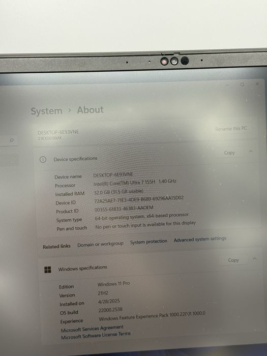 Lenovo ThinkPad P16v Gen 2 | Ultra 7 | 1 TB SSD | 32 GB RAM | Nvidia