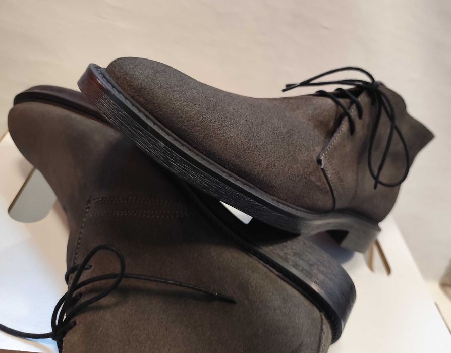 Ghete lace up chukka 45 Old Signature NOI piele naturala suede vernil