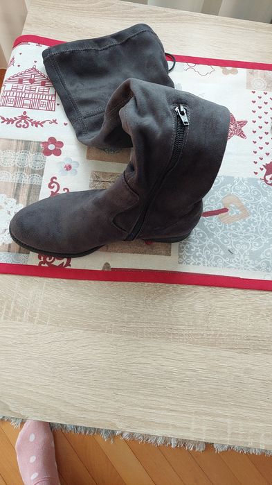 Cizme lungi gri, mărimea 35