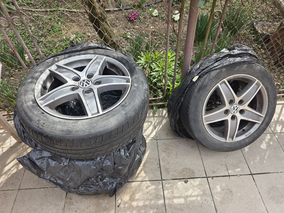 Jante originale VW 16” 5x112 + anvelope vara 205/55 R16 – stare excele
