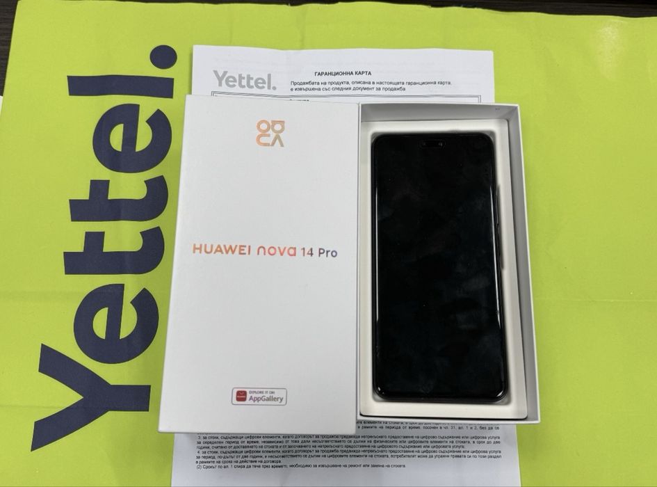 КАТО НОВ 512GB Huawei nova 14 Pro Yettel Гаранция 2029 Black / Черен