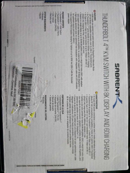 Sabrent Thunderbolt 4 KVM Switch SB-TB4K