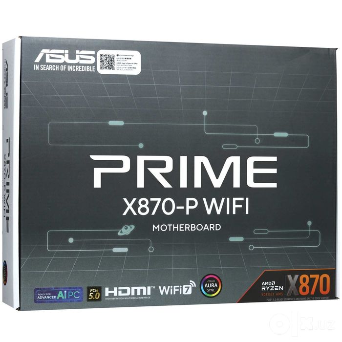 - Материнская плата MB Asus AMD AM5 Prime X870-P WiFi DDR5