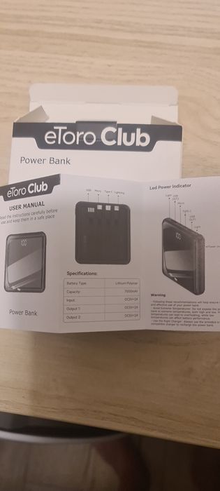 Vand Power Bank Etoro Club 7000mah