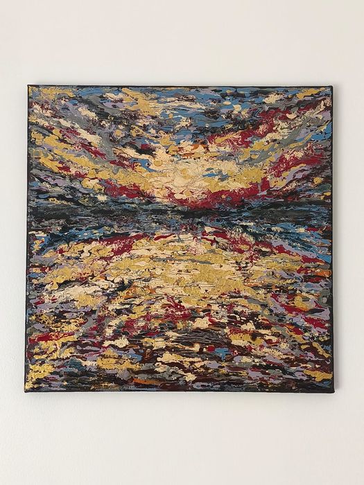 Vând Tablou abstract, pictat manual,, 40/40cm. Lichidare colecție.