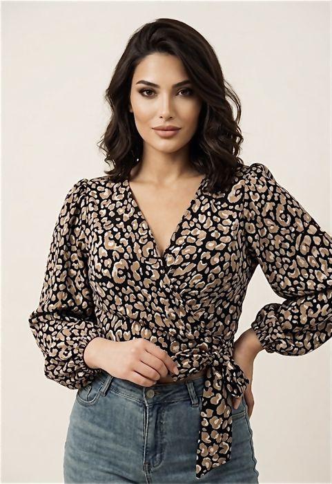 Леопардовый топ с завязкой, последний комплект