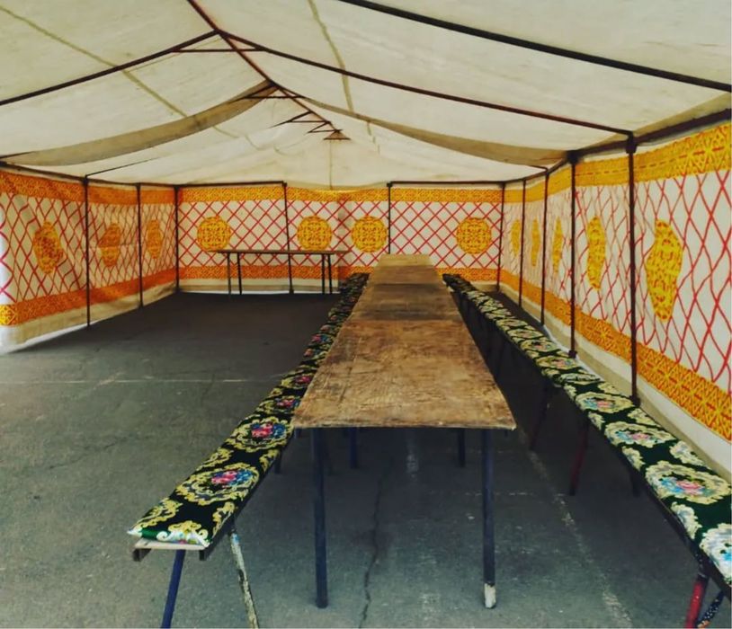 Аренда палатка қазан ошак пасуда камплект