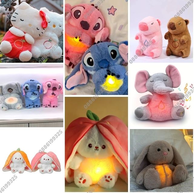 Интерактивна Дишаща плюшена играчка Стич/Зайче/Капибара/Кити и др.