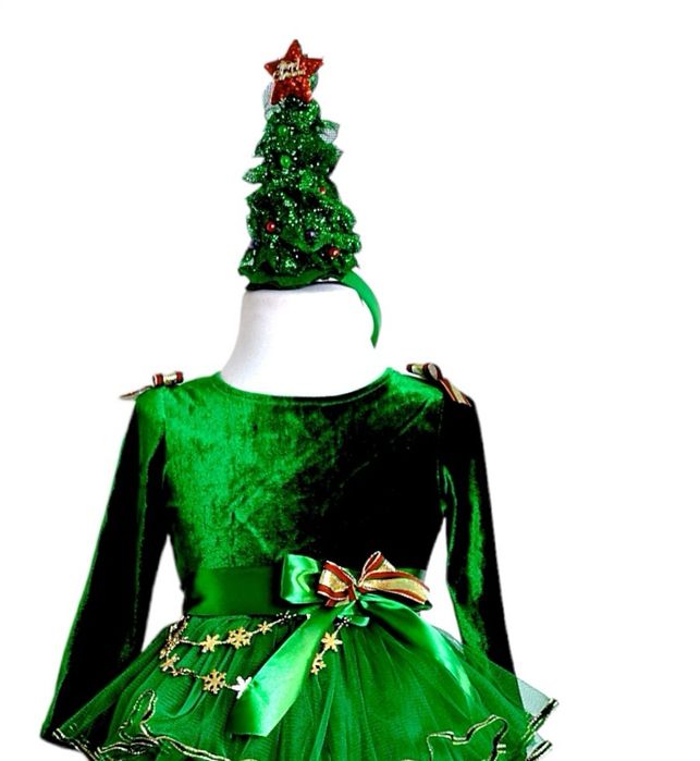 Rochiță brăduț craciun costum brăduț serbare 3,4,5,6,7 ani  made în Ro