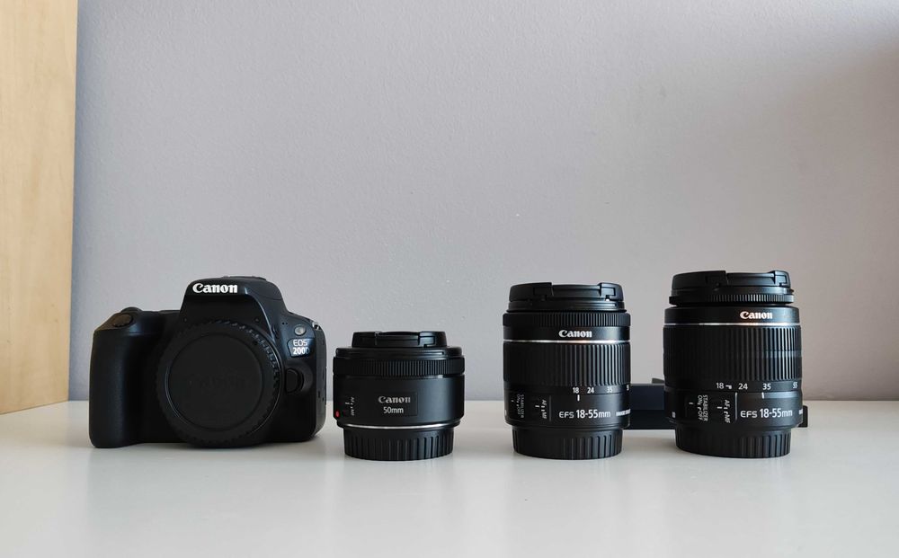 Kit Canon EOS 200D • EF 50mm f/1.8 STM • EF-S 18-55mm IS STM • EF-S 18-55 IS II