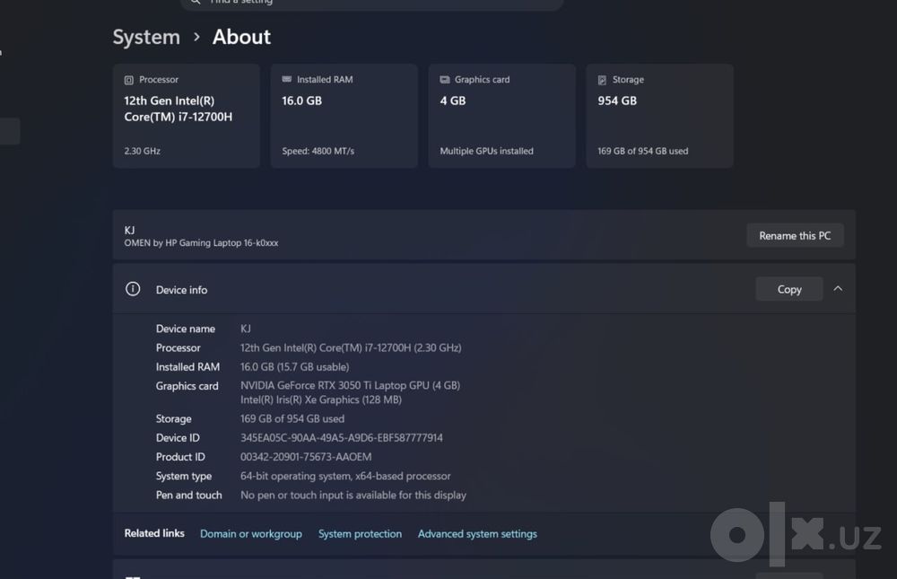 HP OMEN 16 | i7-12700H | RTX 3050 Ti | 16/1TB