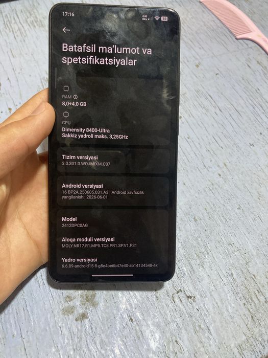 Poco x 7 pro hama narsasi radnoʻy