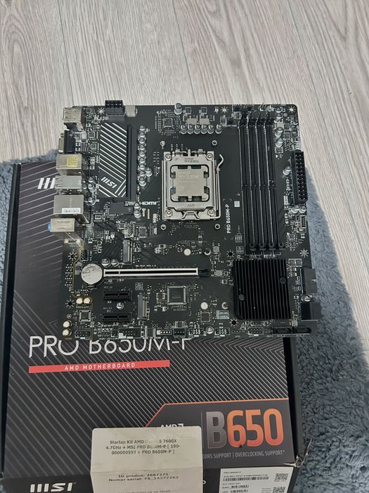 Kit Gaming amd Ryzen 5 7600x+ Placă de bază msiPRO B650M-P ddr5
