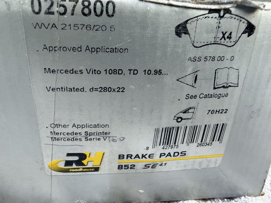 Нови накладки Roadhouse 2578.00 Mercedes Vito W638 108D 110D