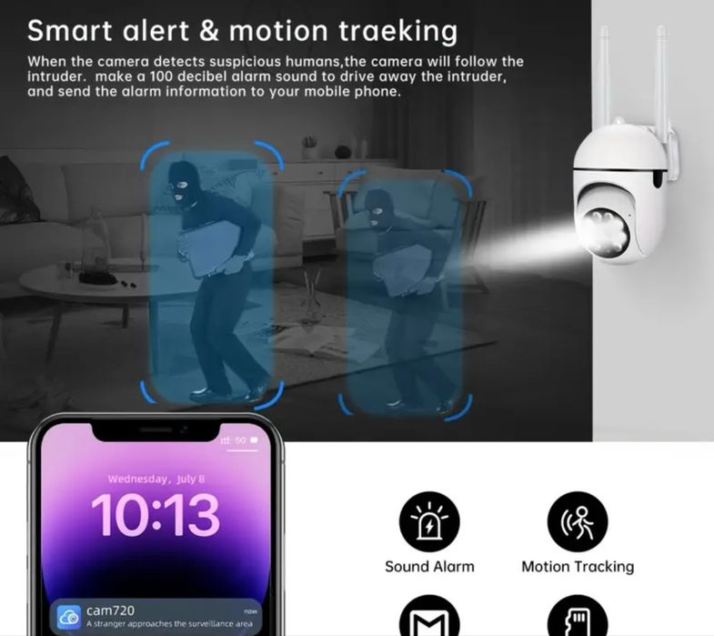 1080P HD Камера за видеонаблюдение нощно виждане цветен екран