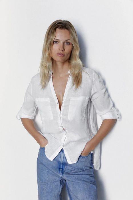 ZARA 100% лен риза