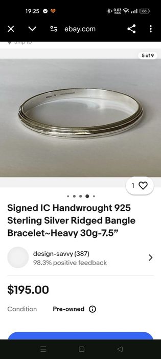 Brățară argint 925 designer James Craig (SUA) 30 grame