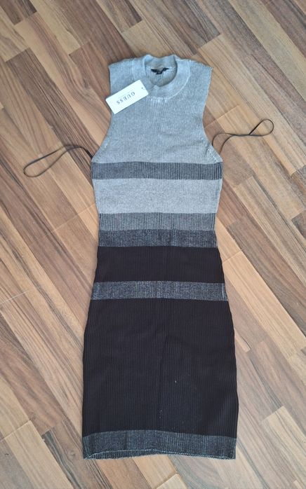 GUESS Women's Sleeveless Merina Plaited Stripe Dress