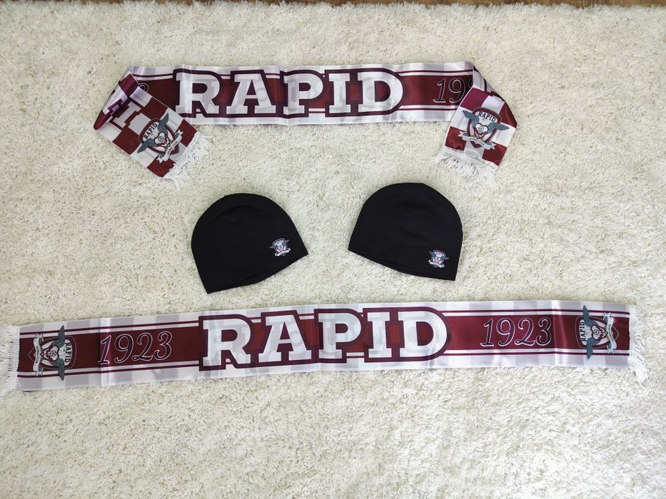 Eșarfa FC Rapid București+Fes Căciulă Rapid