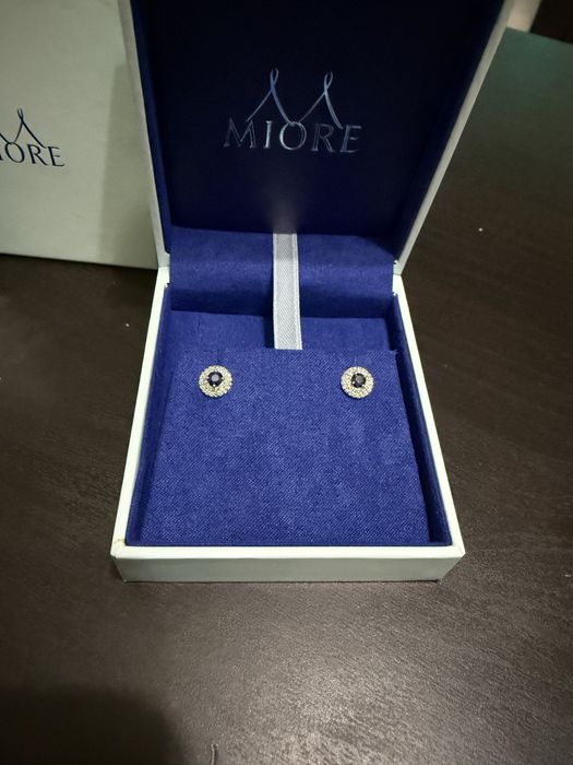 Miore cercei din aur alb 9K cu diamant 0.23 ct – Noi
