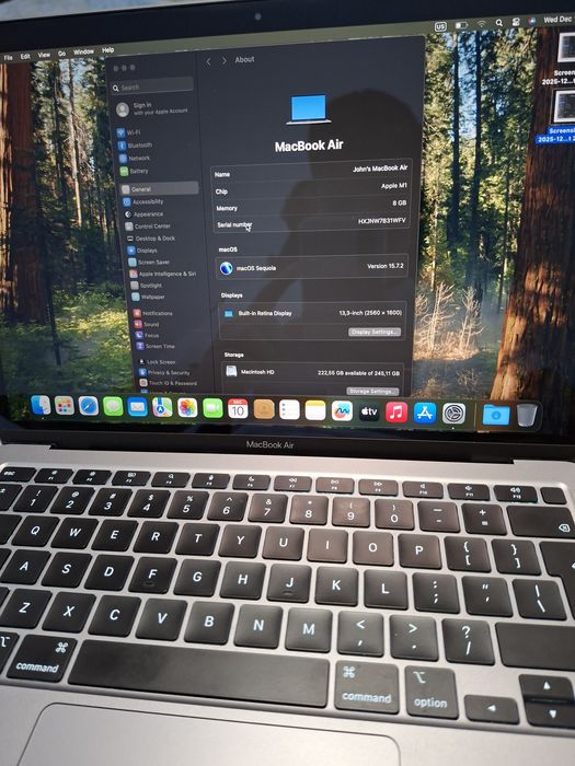 MacBook air 13'3 inch, M1 chip, 2020
