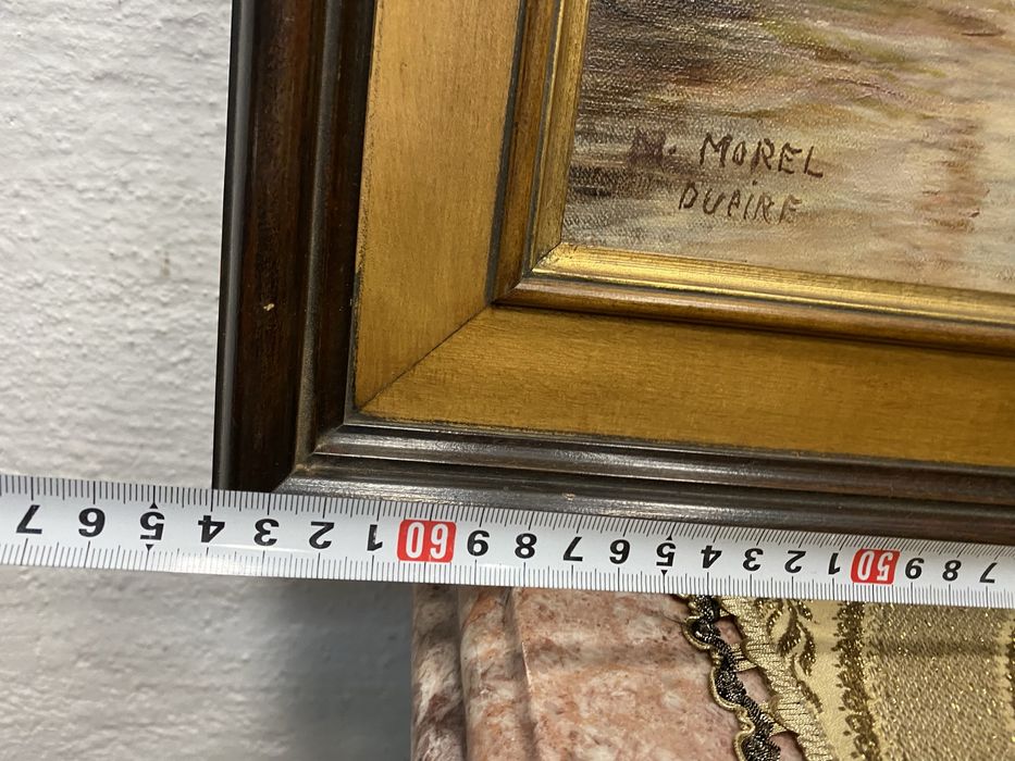 Стара френска картина морски мотив маслено платно