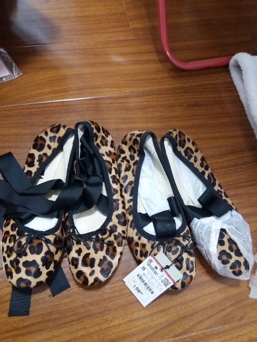 balerini piele zara fetite, noi cu eticheta