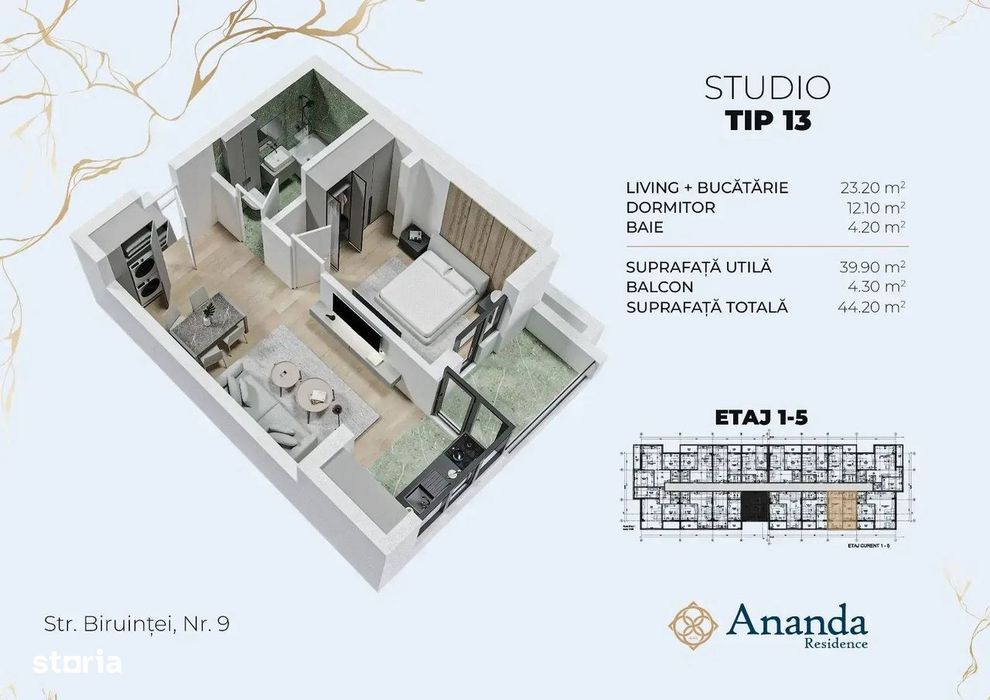 Apartament 1 dormitor | Ananda Residence I Bloc nou