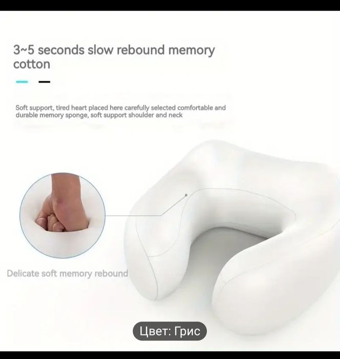 Электрический массажер для шеи с U-образной подушкой, нагревательным г