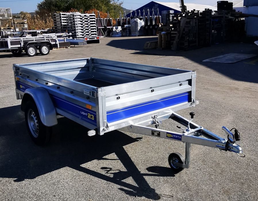 Remorcă nouă Vesta basculabilă , 250x135 cm, 750kg , monoax/dublu ax
