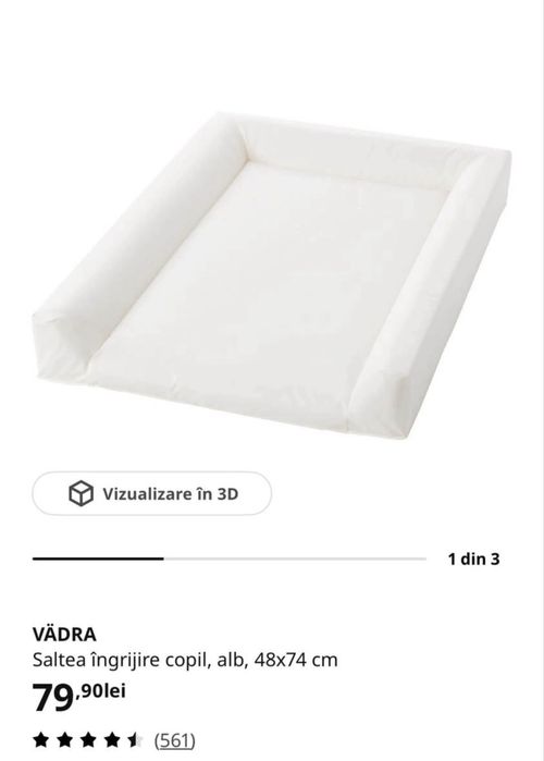 Măsuță de înfășat Gulliver Ikea cu salteluta si huse