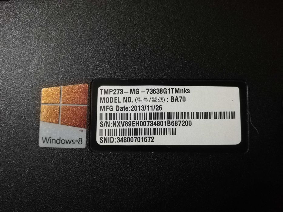 Лаптоп Aser TMP273-MG-73638 G1 TMnks