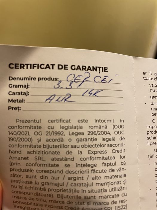 Cercei candelabru aur alb 14k filigran