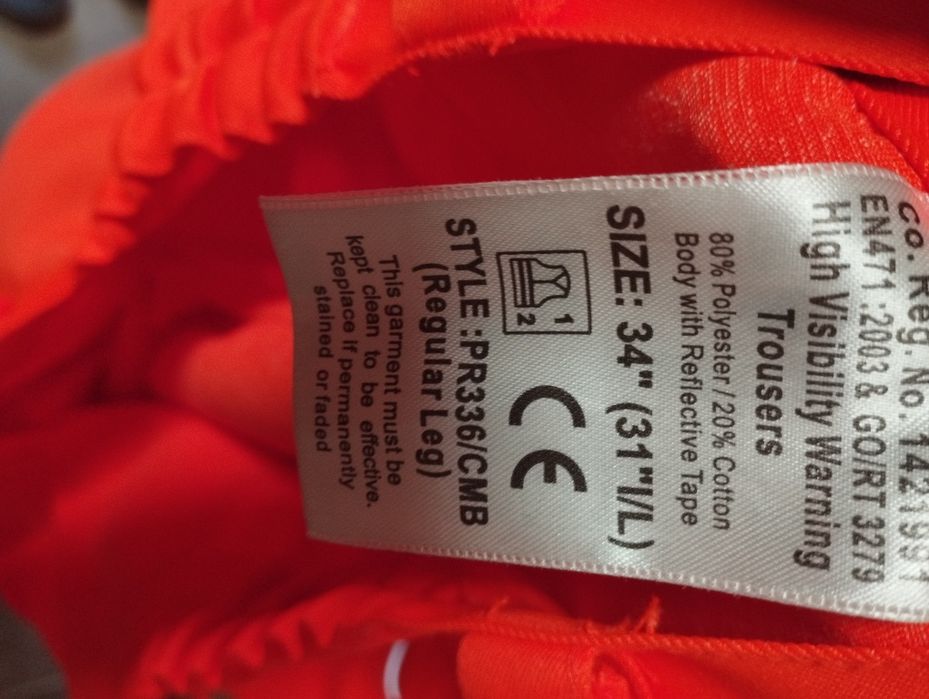 Pantaloni de lucru cargo pentru barbati cu benzi reflectorizante