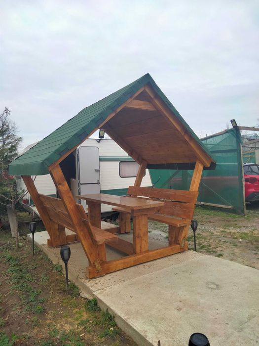 Foișor pergola gradina lemn masiv vopsit cu oskar,urgen