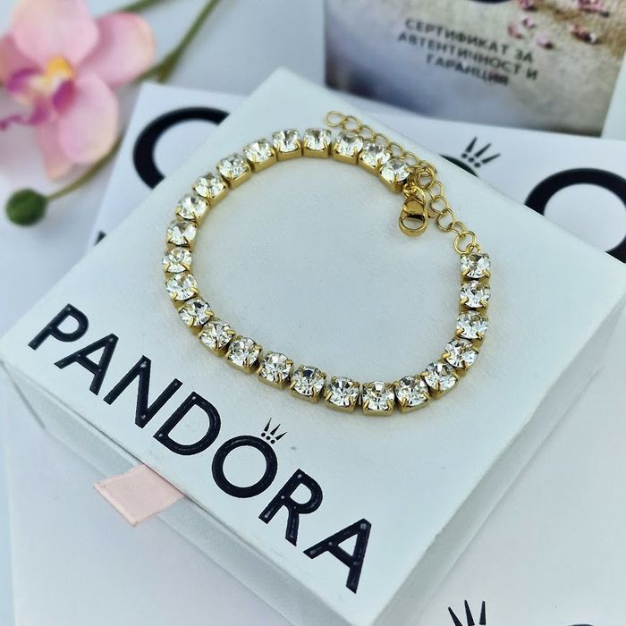 Tennis Crystal Bracelet , Златиста гривна