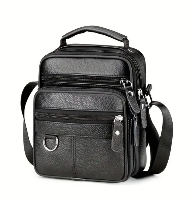 Мъжки елегантни ретро чантички с дръжка /Черна ест. кожа -10%Промоция