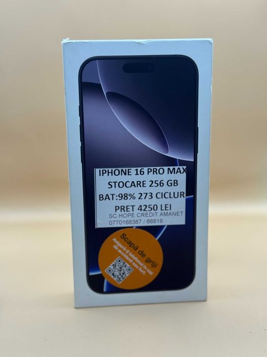 Hope Amanet P4 / Iphone 16 PRO MAX 256GB 98%