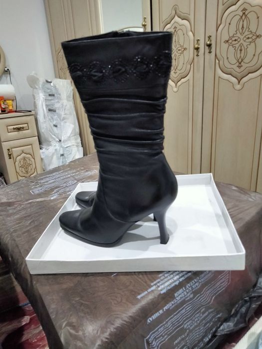 Сапоги женские кожаные