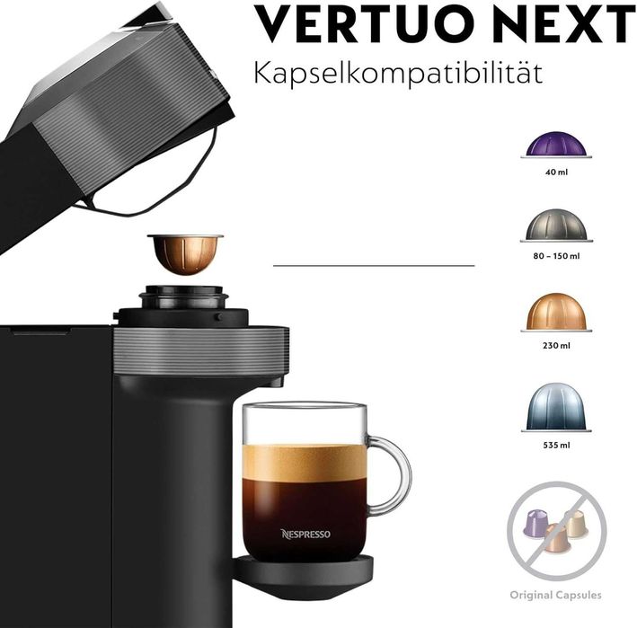 DeLonghi Nespresso Vertuo Next ENV 120.GY, Кафемашина с Капсули