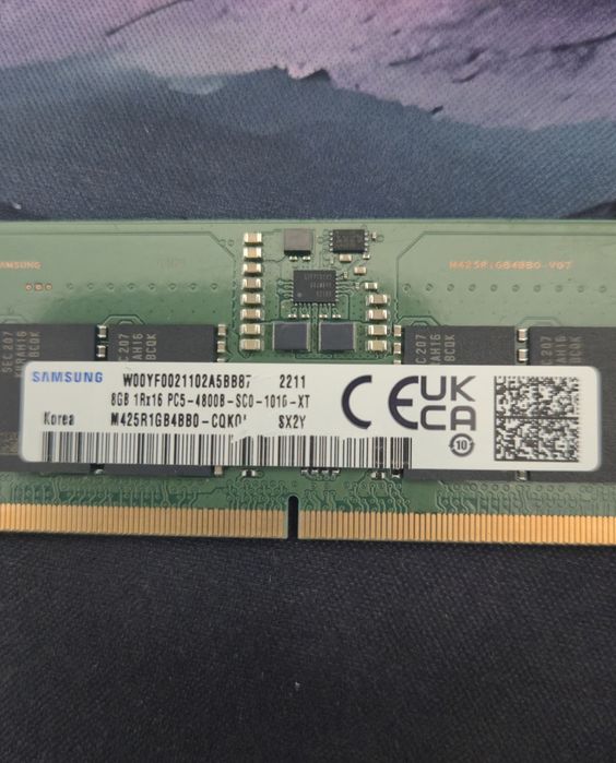 16  GB RAM DDR5 (2x8 Gb) 4800Mhz
