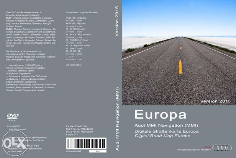 Диск навигация AUDI MMI 2g с карти за East/West Europe последна версия