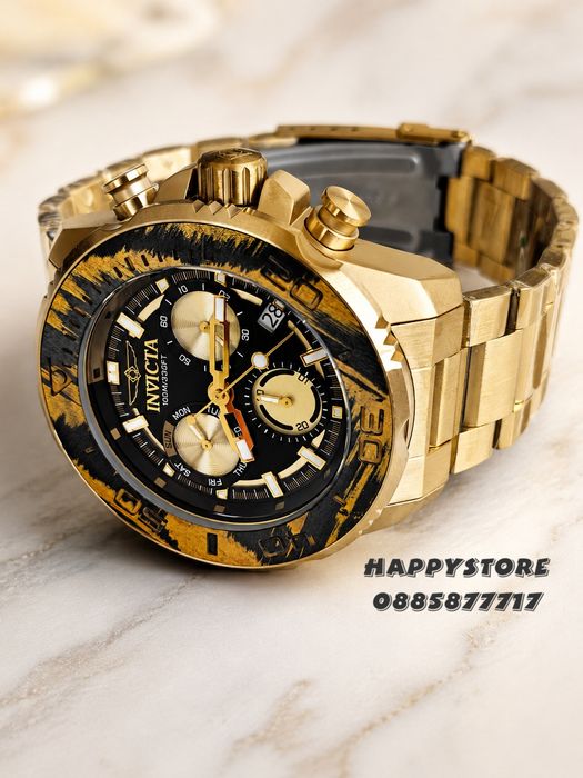 INVICTA Carbon Hawk Gold 48 mm, Инвикта нов мъжки часовник