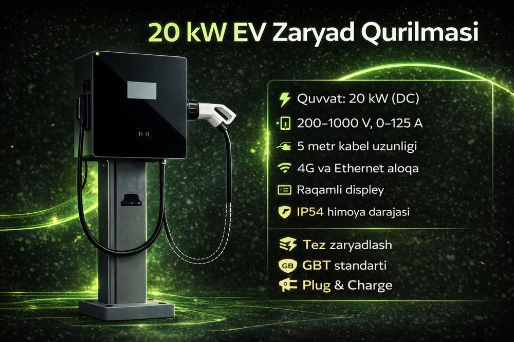 Elektromobil uchun zaryad qurilma | 20kW 180kW tez zaryad