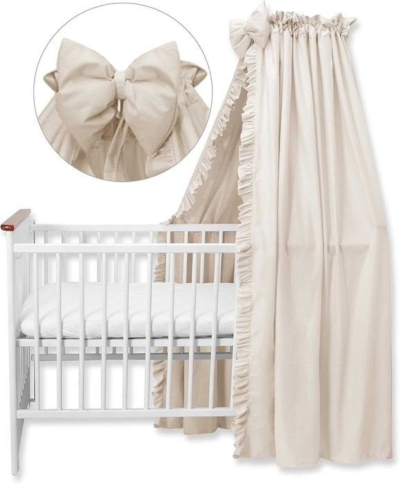 Baldachin bebe copii bebelusi, bej 240 x 165, bumbac, nou.