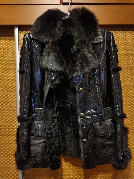 Дублёнка, лаковая кожа, размер 44-46