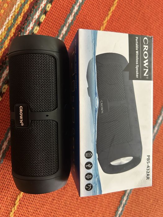 Преносима тонколона CROWN PBS-432AR, USB port, Bluetooth, Черна