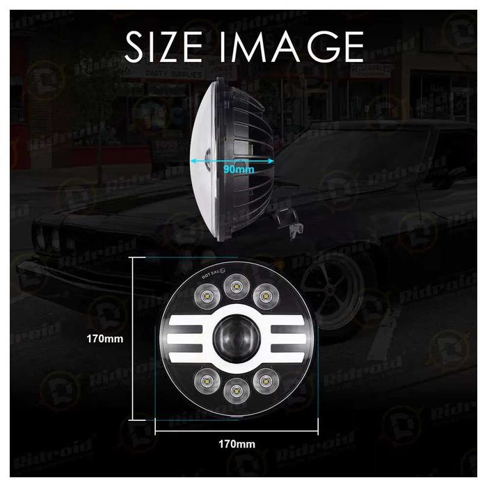 НОВ МОДЕЛ DRL 200W 7 Инчови Диодни Фарове за Lada Niva Jeep Wrangler